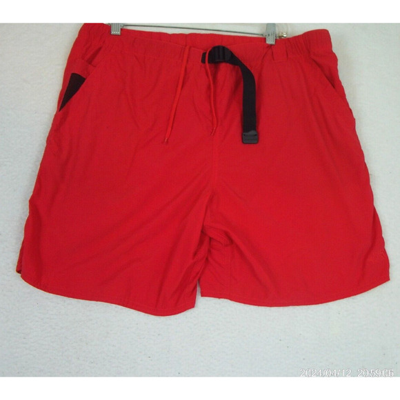 The North Face Shorts Mens L Swim Trunks Red‎ Belted Flash Dry Outdoors - Picture 1 of 16